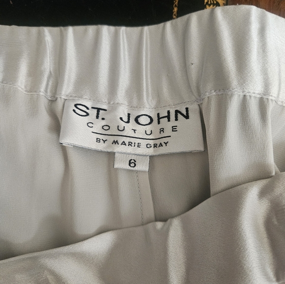 St. John Silver Maxi A-Line Pleated Jumpsuit - Picture 8 of 8